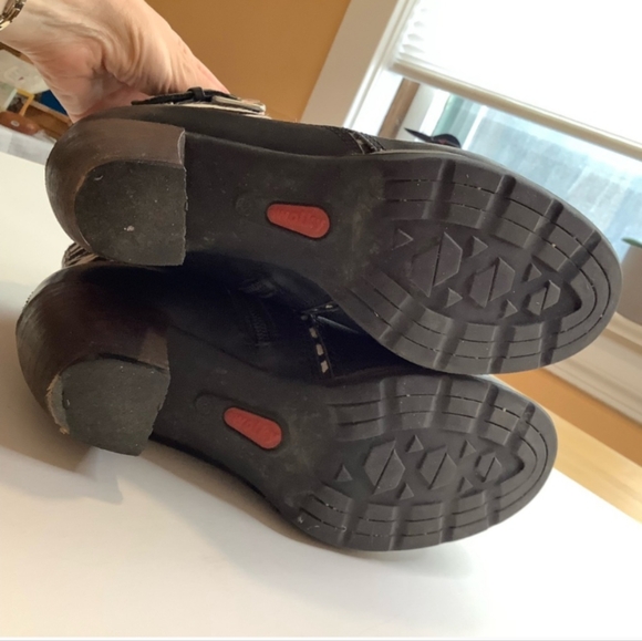 WOLKY Black Zebra Moto Ankle Boots Size 39 - Picture 9 of 15